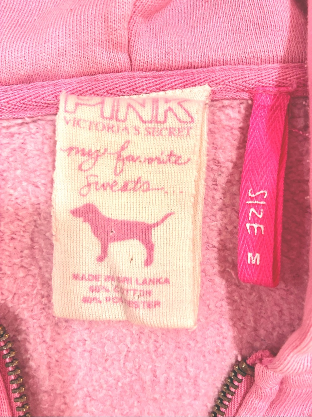 Vintage 2006 Victoria's Secret Pink Dog Logo Hoodie M - Picture 6 of 6